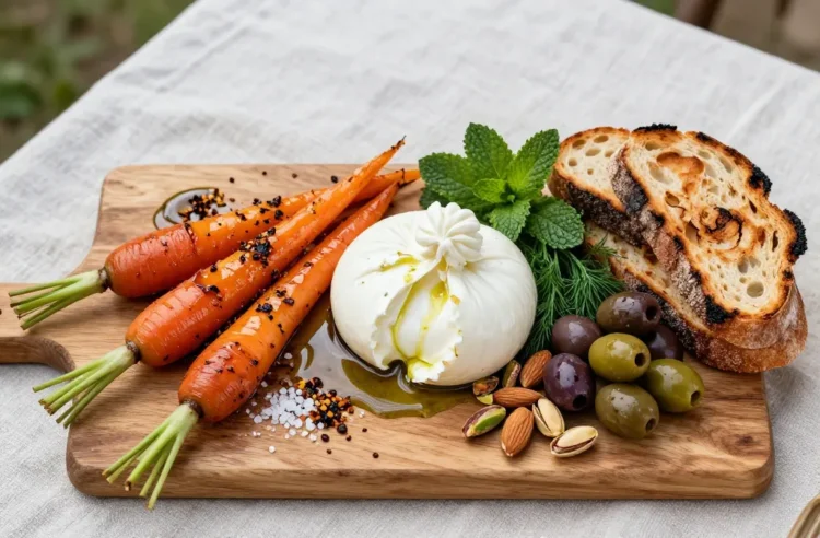 Viral Burrata & Honey-Roasted Carrot Board Recipe: Shopping List, Portions Per Person + Picnic Packing Tips
