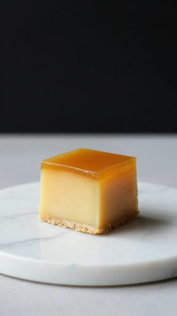 quince paste cube on small marble plate