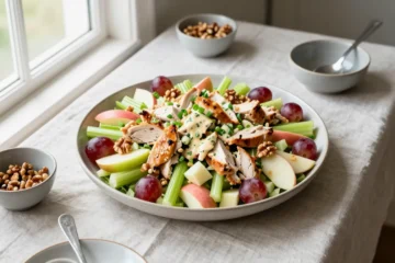 Party-Perfect Chicken Waldorf for 20 — Low-Carb, Mayo-Light, Scaled for Crowd Serving