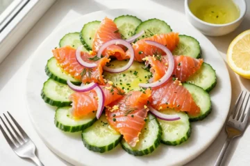 Smoked Salmon Salad for 25 — Low-Carb, Cucumber-Based, Elegant Party Starter Delight
