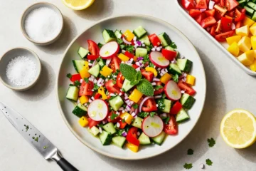 Viral Potluck Win Middle Eastern Chopped Salad for 30 — Low-Carb, Made the Day Before, Still Crisp