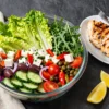 Greek Salad for 20 with Grilled Chicken — Low-Carb, Transported in Layers, Zero Soggy Party Hero