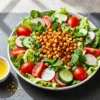 Party-Perfect Fattoush for 20 Without the Croutons — Low-Carb, Crispy Chickpea Version, Make-Ahead