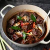 Beef Rendang for 20 — Low-Carb Indonesian Braise That Actually Improves Made Ahead Tonight