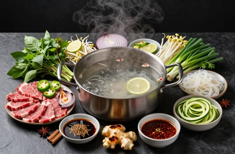 Ultimate Pho for 25 — Low-Carb, Noodle-Free Option, Full Make-Ahead Broth and Garnish Guide