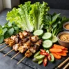 Viral Party Hit Asian-Inspired Protein Grazing Board — Satay, Lettuce Cups and Cucumber Bites for 20