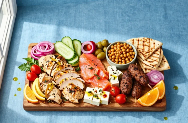 Viral Make-Ahead Protein Mezze Board for 12 — Hummus-Free, Crowd-Proof
