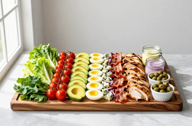 Party-Perfect Cobb Salad for 25 — Low-Carb, Built on a Board, Dressing on the Side