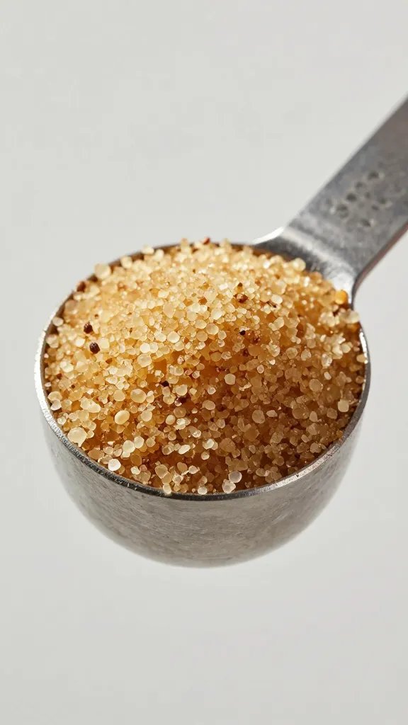 measuring spoon mounded with brown sugar garlic rub
