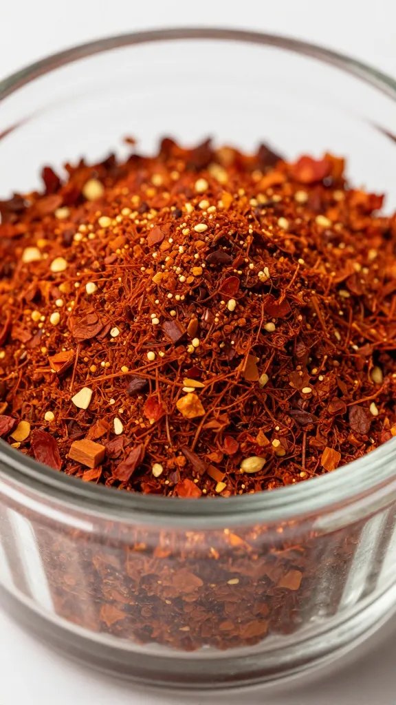closeup of smoked paprika rub in glass ramekin