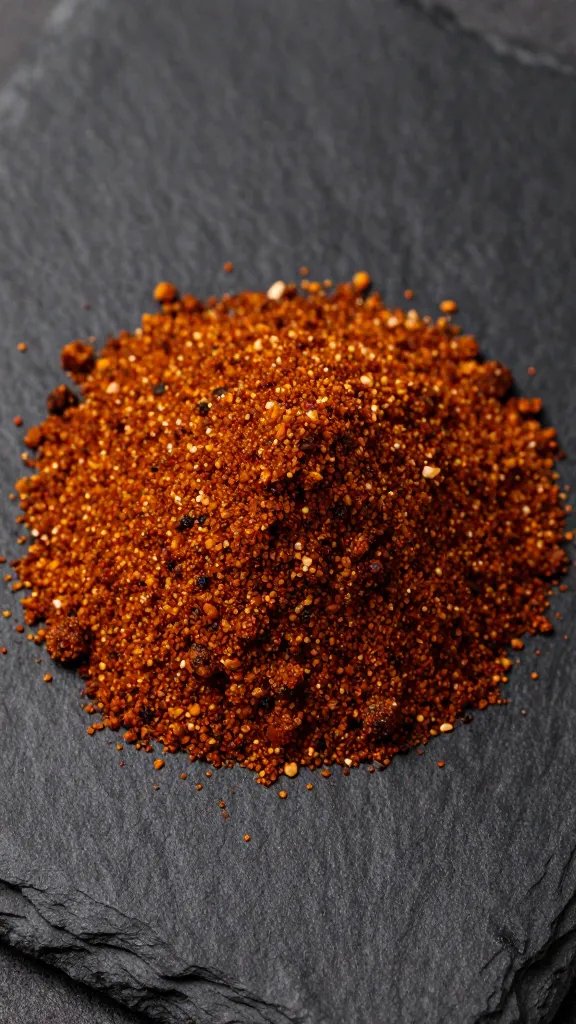 mound of bbq rub on black slate surface
