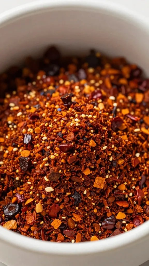 closeup bowl of coffee and ancho chili dry rub