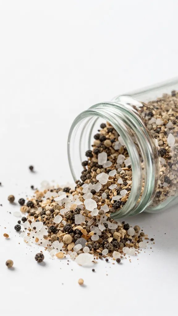 coarse kosher salt and black pepper blend macro