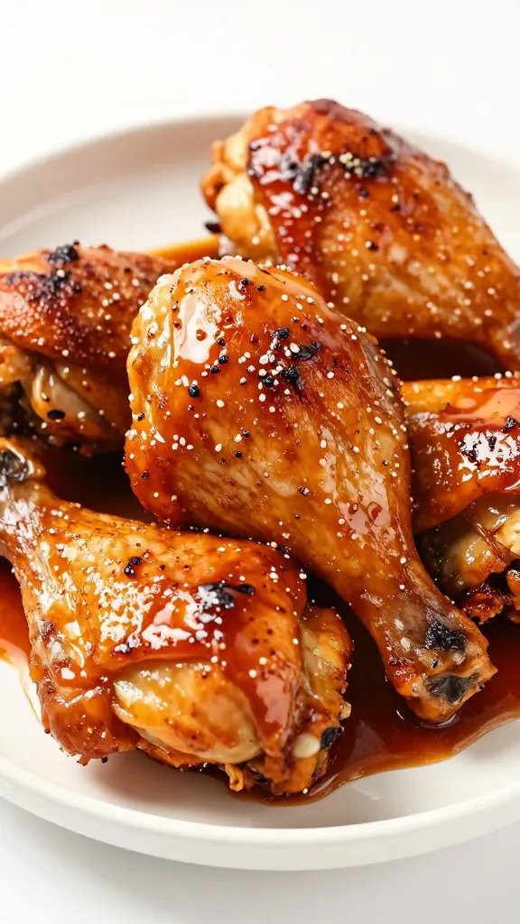 Brushed smoked chicken thigh with glossy sauce