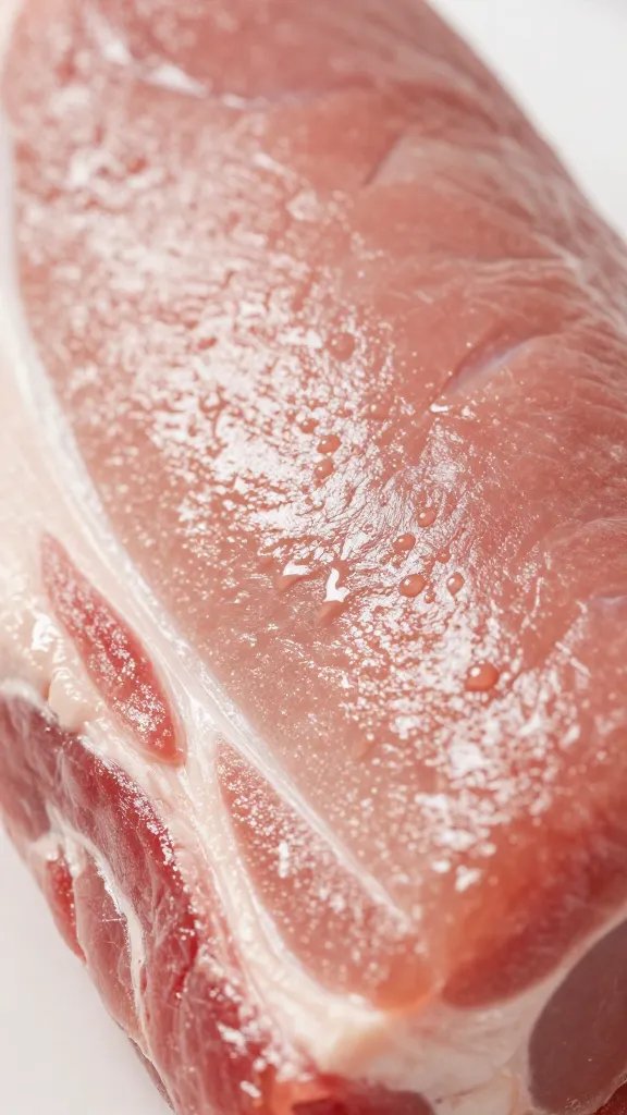 pork shoulder bark glistening with thin mop, closeup