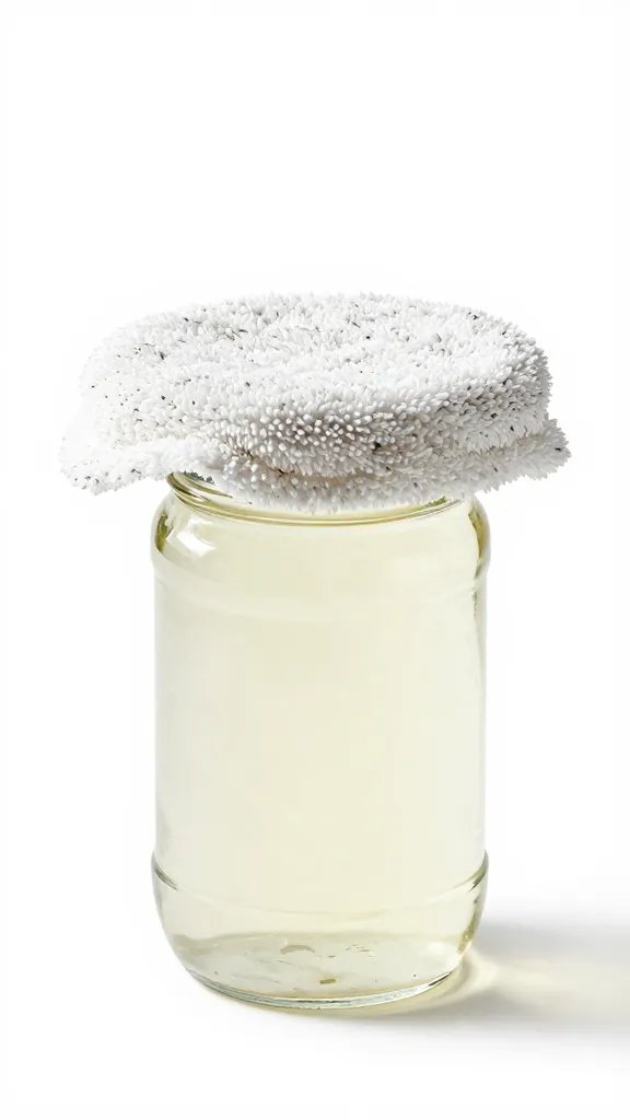 pepper-flecked vinegar mop in clear glass jar