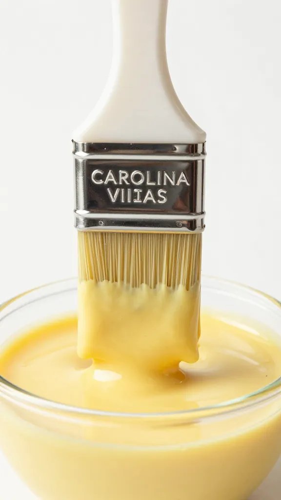 basting brush coated in Carolina vinegar sauce