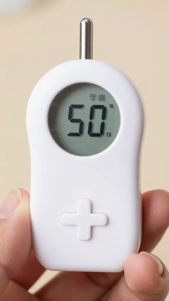 handheld clicker counter set to 50, closeup