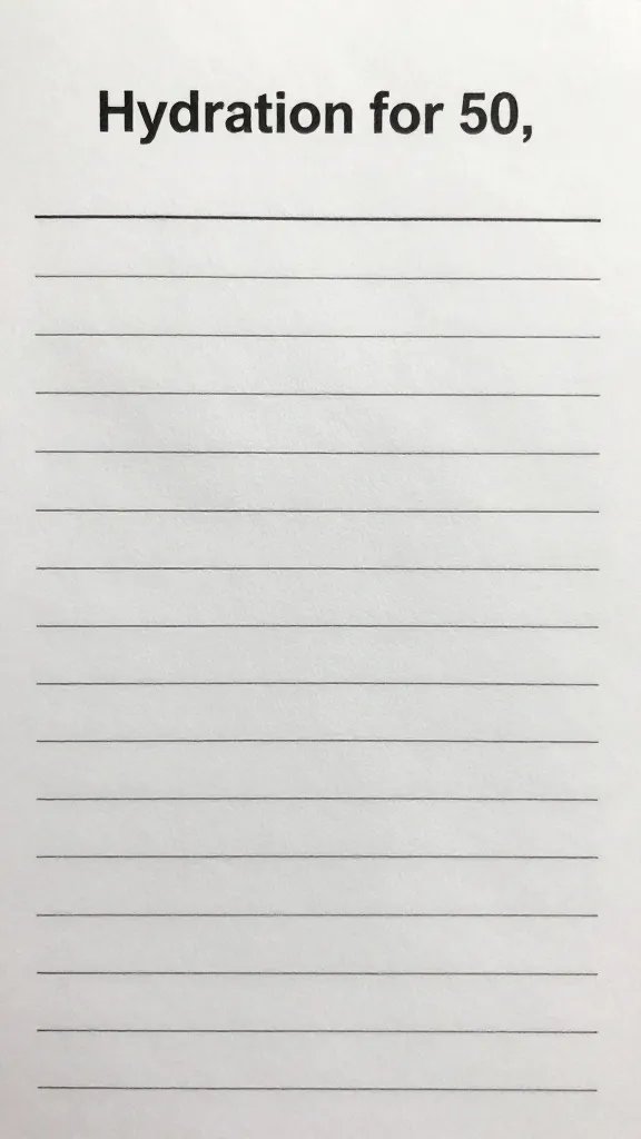 printed shopping list titled “Hydration for 50,” closeup