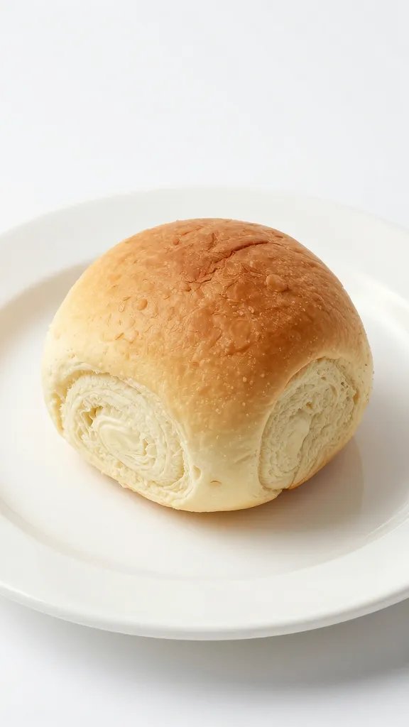 single brioche slider roll on white ceramic plate