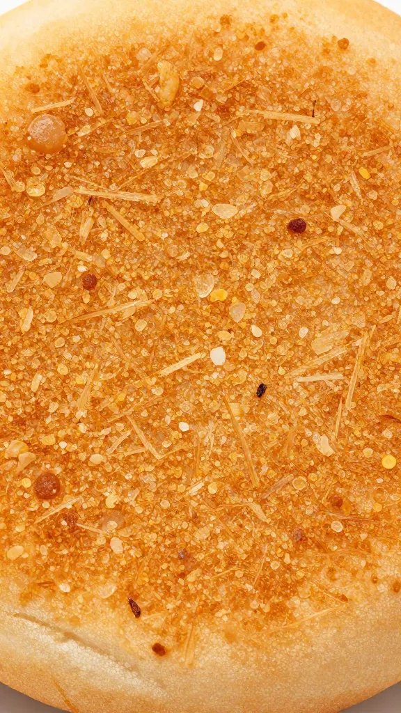 Toasted burger bun interior, golden crumb closeup