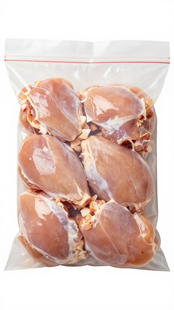 gallon zip bag of marinating chicken thighs