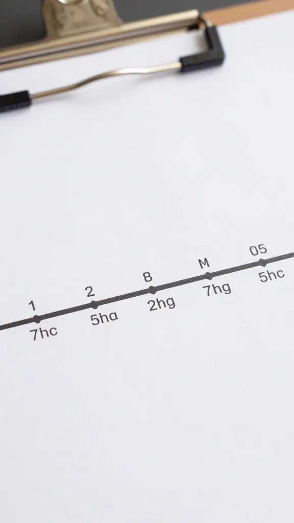 closeup of printed grill timeline clipped to clipboard