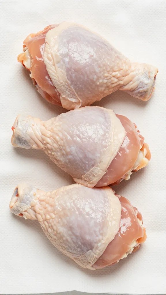 raw chicken thigh patted dry on paper towel