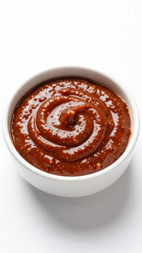 small bowl of keto bbq marinade, sticky sheen
