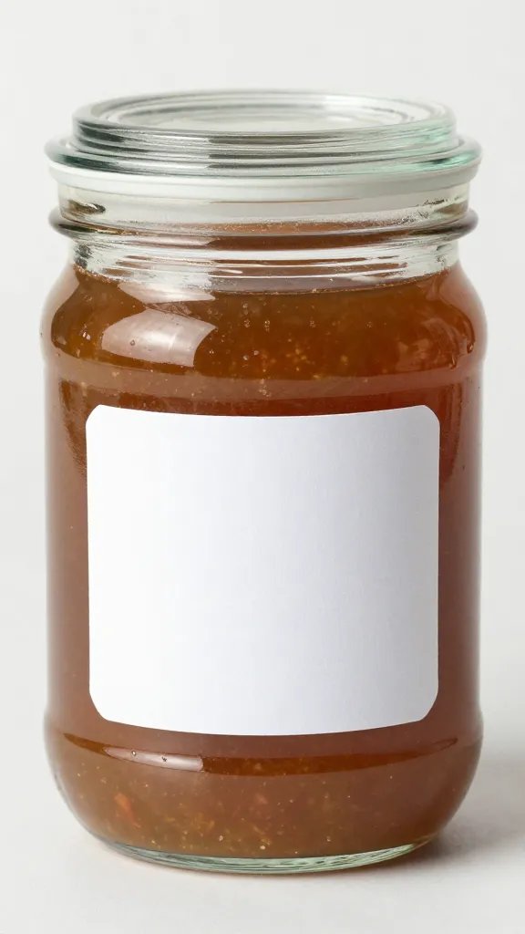 airtight glass jar of make-ahead marinade, labeled date