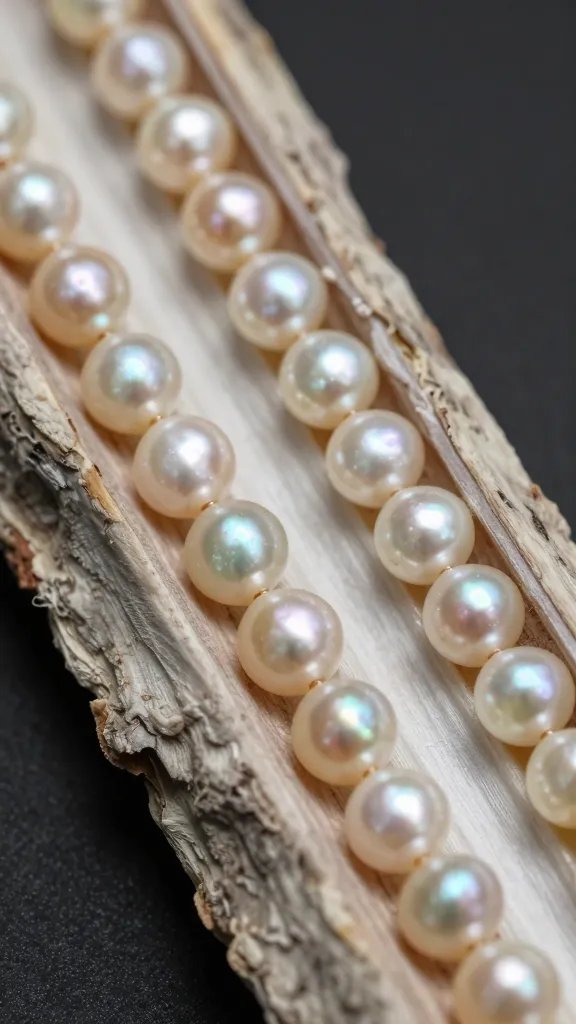 Rendered fat pearls on rib bark, tight macro