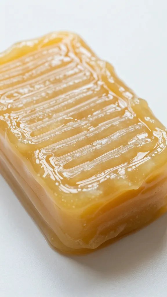 Sticky glaze setting under gentle heat, rib surface