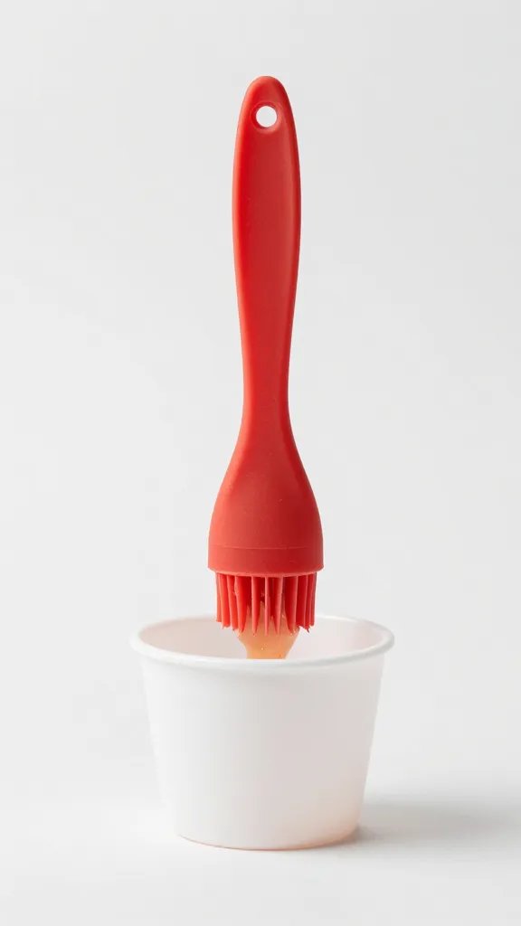 Sauce cup with silicone brush, sticky drip