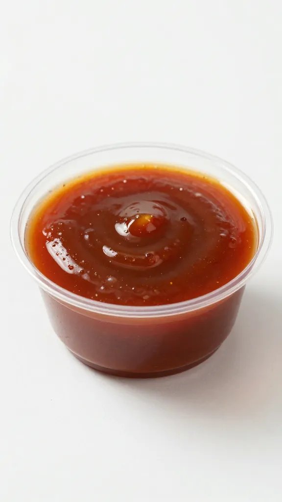 single 2-ounce portion cup of tangy mop sauce