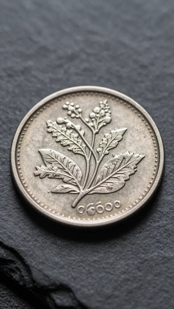 Closeup coin of herb compound butter on dark slate