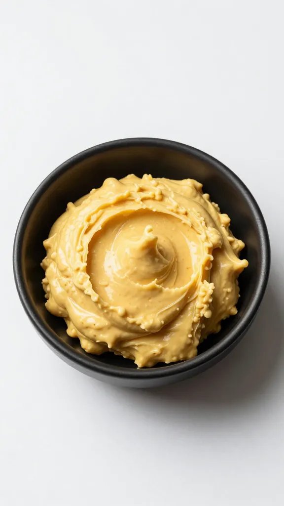 Whisked paprika butter in small matte black bowl
