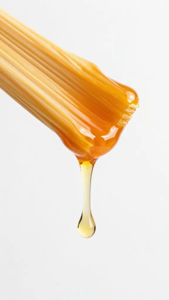 single drip of glaze falling from rib edge