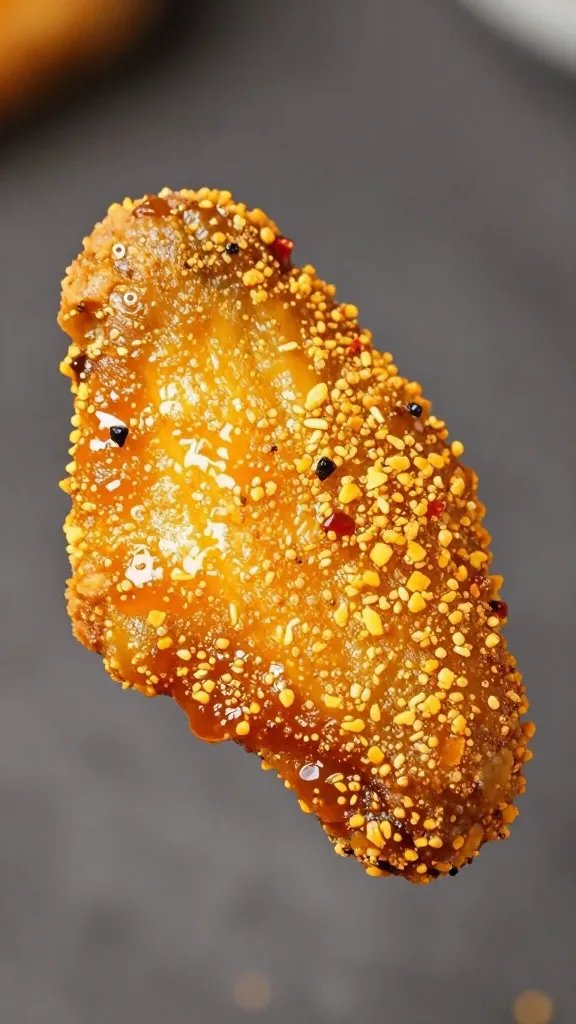 single air-fried wing with lacquered honey chipotle crust