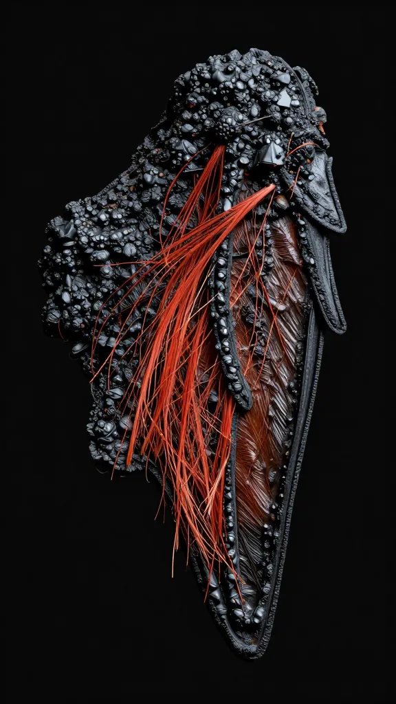 Charred wing with visible ginger strands