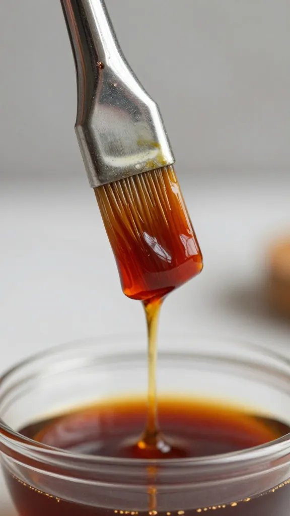 single basting brush dripping vinegar bbq marinade
