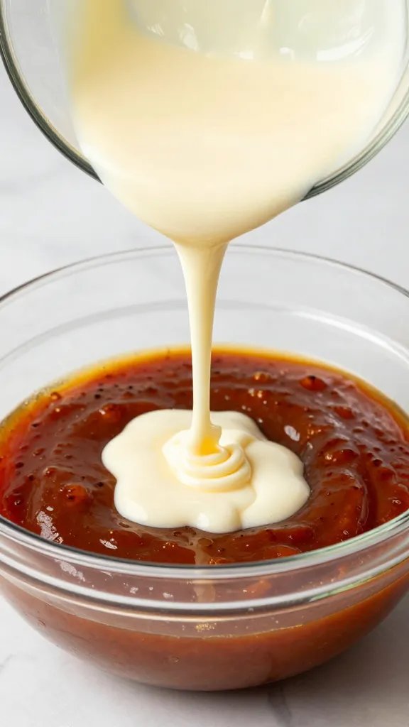 whisk dripping buttermilk bbq marinade from glass bowl