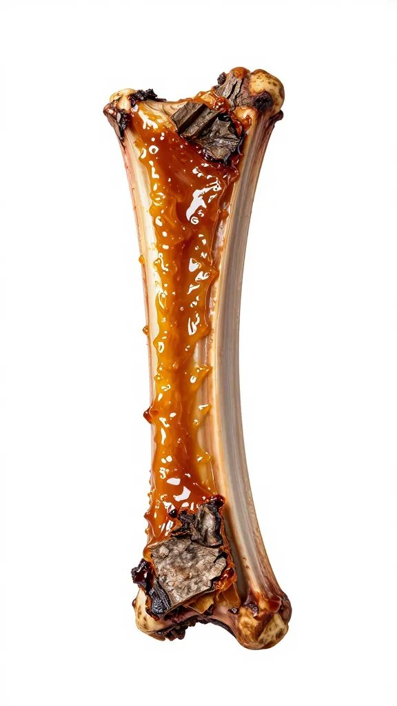 single rib bone with sticky caramelized bark