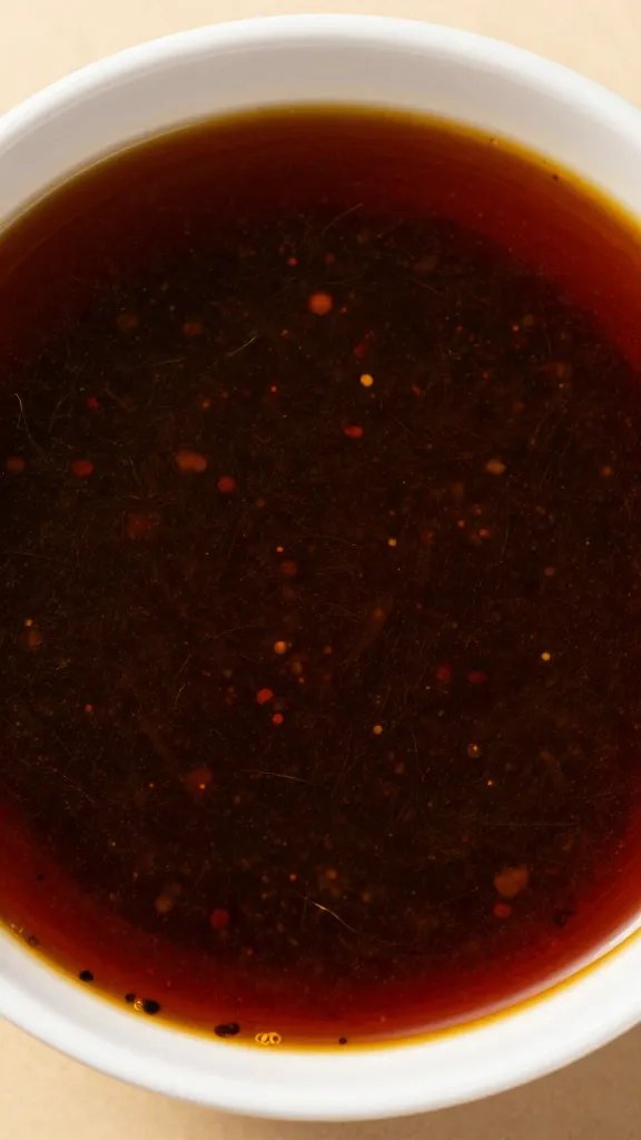 bowl of dark beer marinade with visible spices