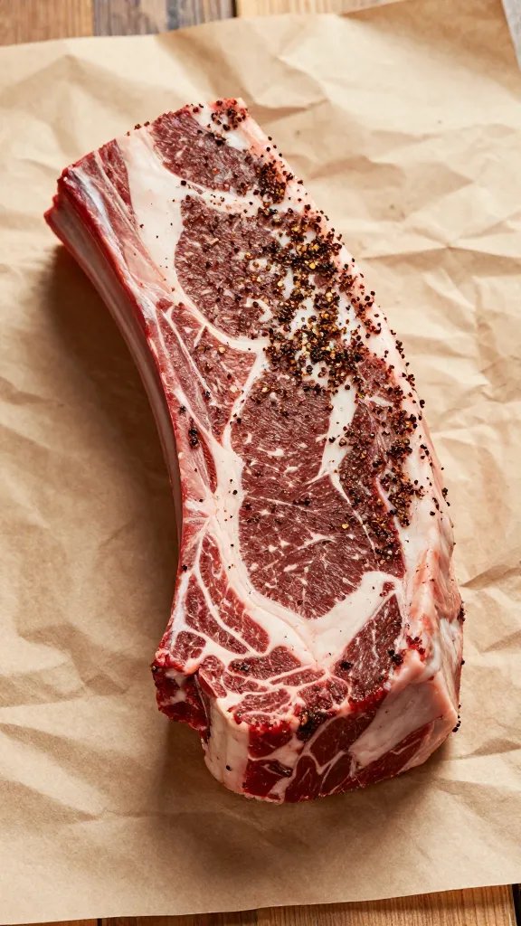 spice-rubbed raw rib slab on butcher paper