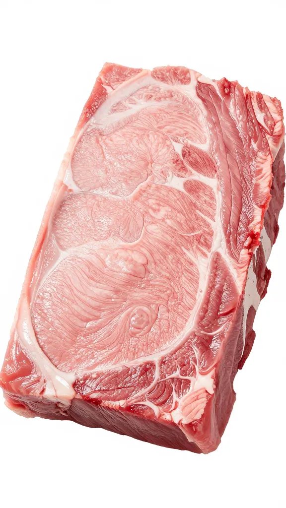sliced rib showing juicy pink interior