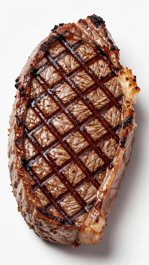 Crosshatch grill marks on flank steak, tight crop