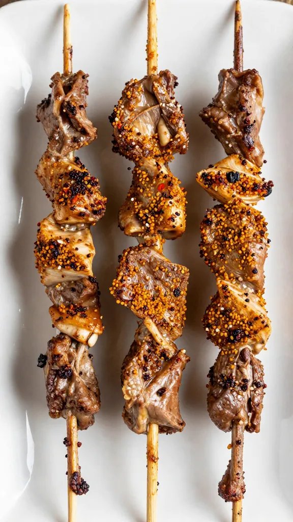 Middle Eastern lamb kebab with sumac-dusted crust