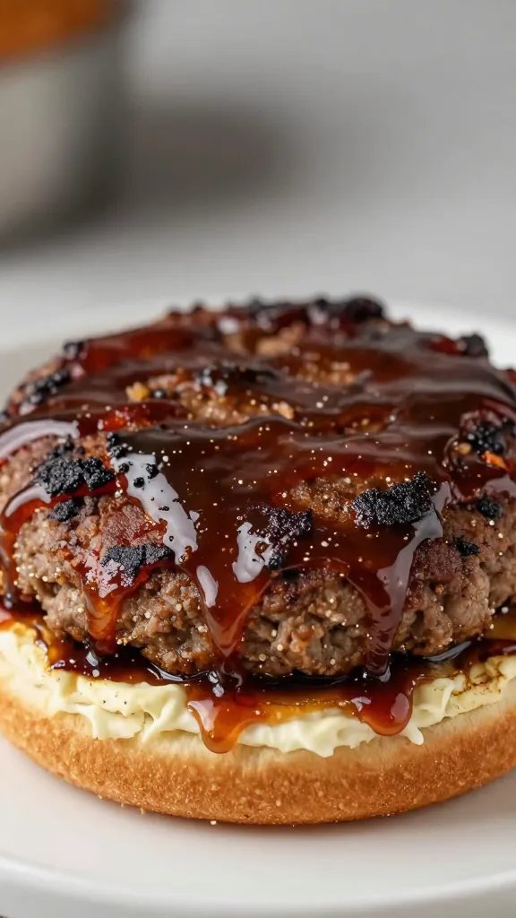 Juicy burger patty basted in smoky molasses bbq