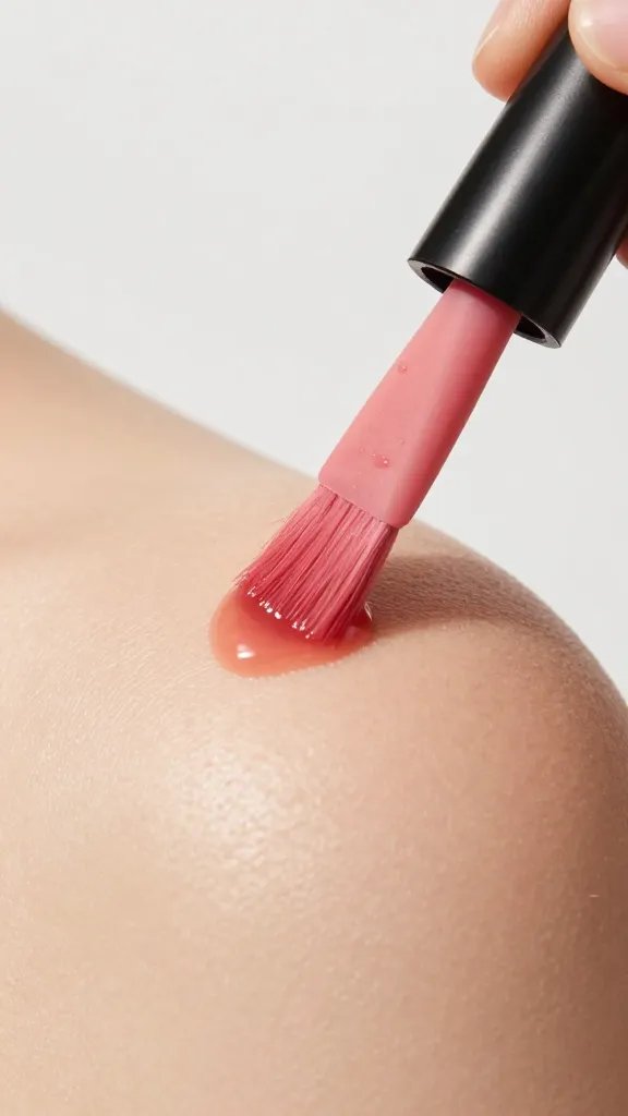 char-kissed wing being sauced with silicone brush, closeup