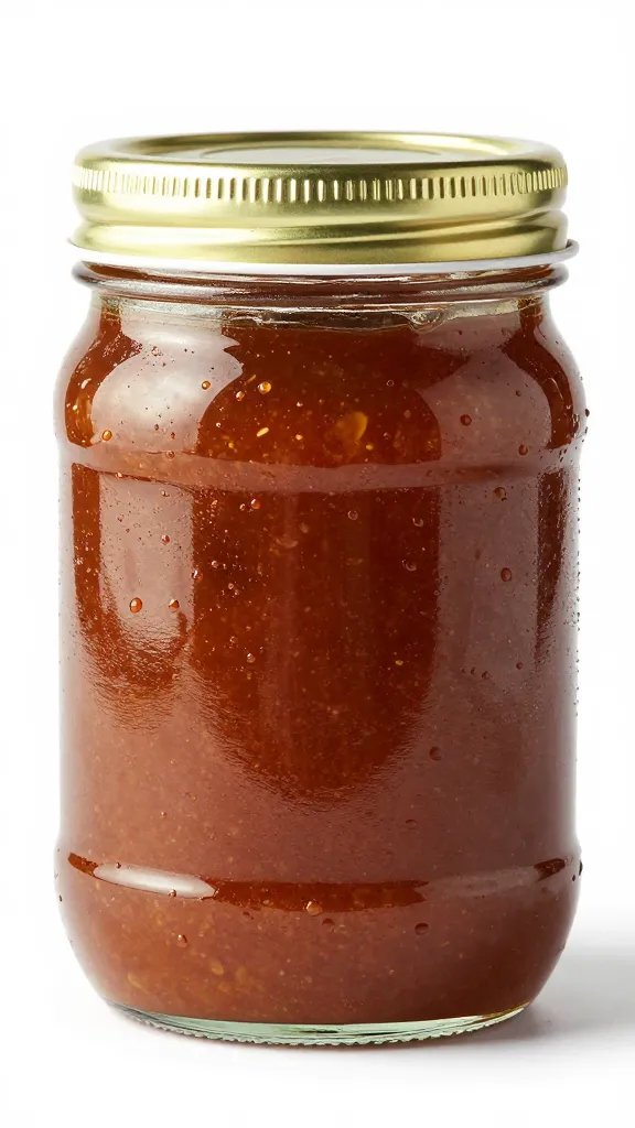 sealed jar of make-ahead bbq marinade, condensation beads